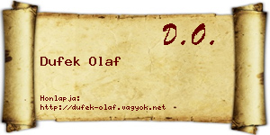 Dufek Olaf névjegykártya